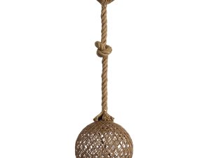 Φωτιστικό Οροφής Μονόφωτο Heronia Silk 31-1147 Rope Natural/Bronze